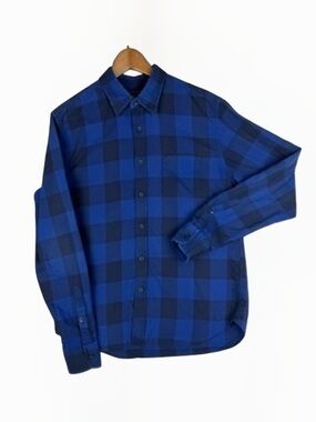 UNTUCKit Mens Medium Slim
Fit Blue Black Plaid Cotton
Button Down Shirt